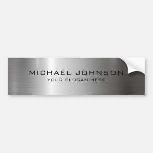 Silver Stainless Steel Metal Bumper Sticker