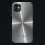 Silver Stainless Steel Metal iPhone 11 Case<br><div class="desc">Silver Stainless Steel Metallic. Please remove / change "Elizabeth" prior to purchase. Design is available on other products.</div>