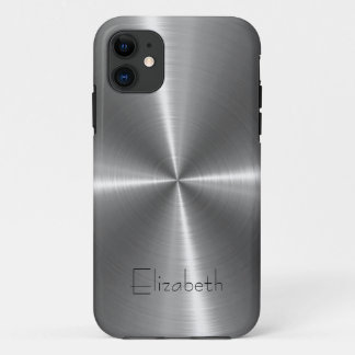 Silver Stainless Steel Metal iPhone 11 Case