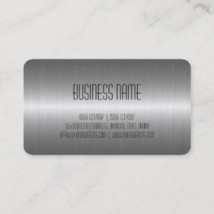 Silver Stainless Steel Metal Look Business Card