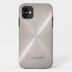 Silver Stainless Steel Metal Look iPhone 11 Case