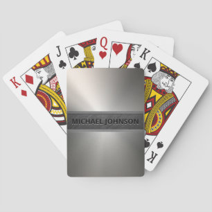 Silver Stainless Steel Metal Modern Playing Cards