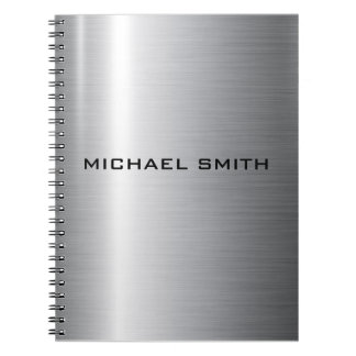 Silver Stainless Steel Metal Notebook