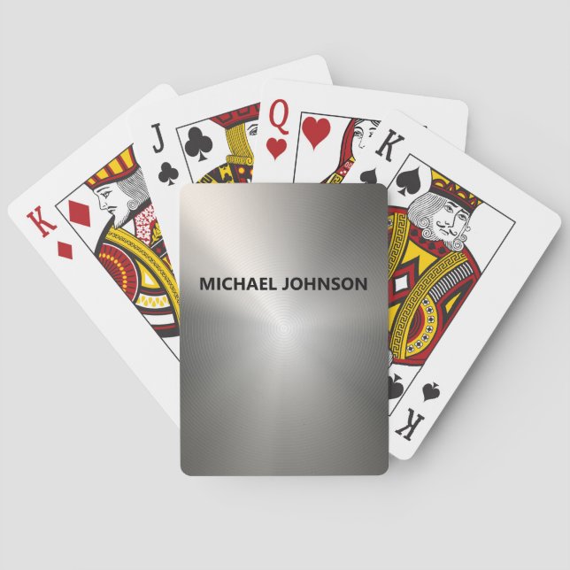 Silver Stainless Steel Metal Playing Cards (Back)