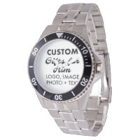 Silver Stainless Steel Watch Custom Gifts for Him