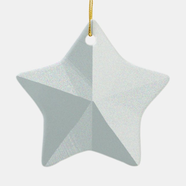 Silver Star Christmas Ornament Customisable (Front)