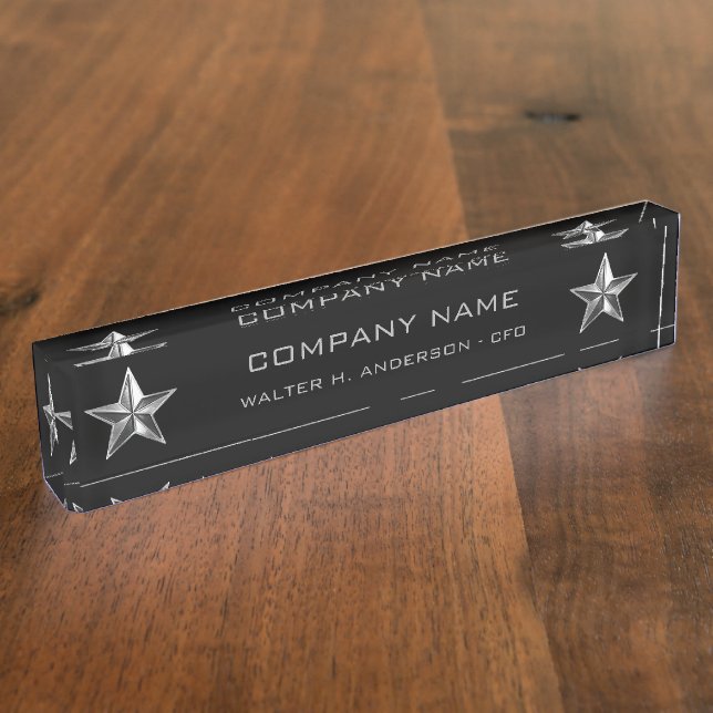 Silver Star Company Executive Nameplate (Side)