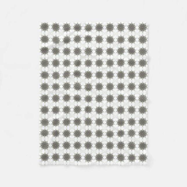 Silver star geometric pattern fleece blanket (Front)