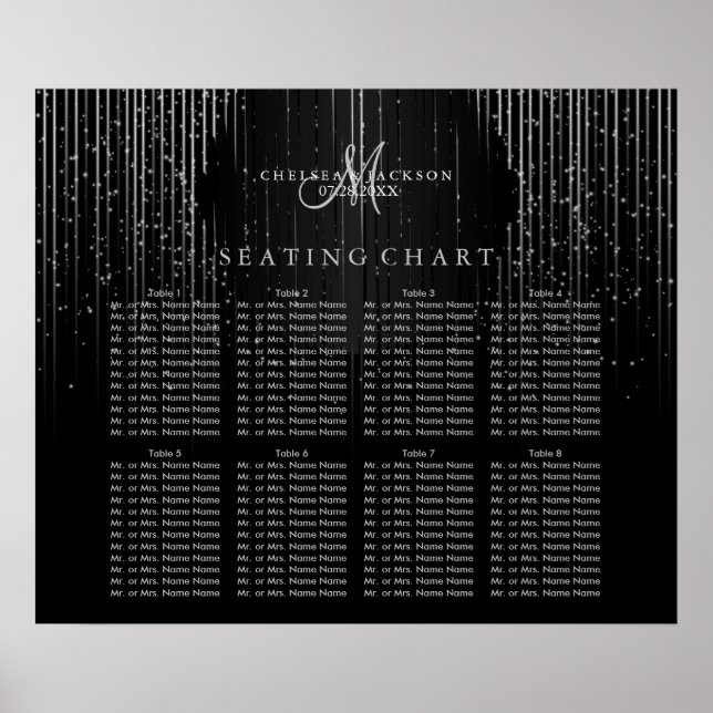 Silver Star Lights and Black - Seating Chart (Front)