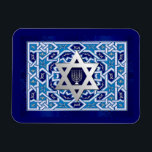 Silver Star of David and Menorah Hanukkah Gift Magnet<br><div class="desc">Silver Foil Star of David and Menorah design Hanukkah,  Rosh Hashanah,  Passover,  any Jewish Holiday or Celebration Gift Magnet. Matching cards and gifts available in the Jewish Holidays | Hanukkah Category of our store.</div>