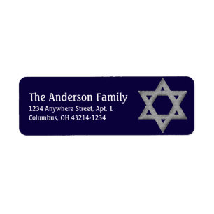 Silver Star of David Hanukkah Address Labels d3