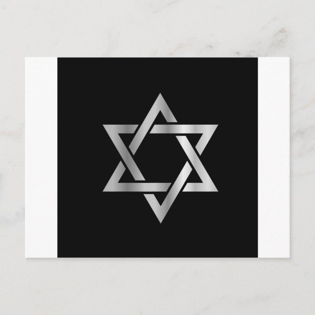 Silver Star of David- Jewish Postcard (Front)