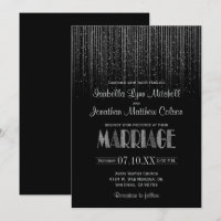 Silver Star Rain Shower & Black Wedding