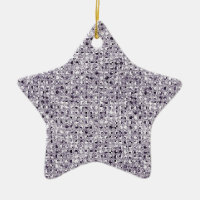 Silver Star Sequin Glitter Effect Ceramic Ornament