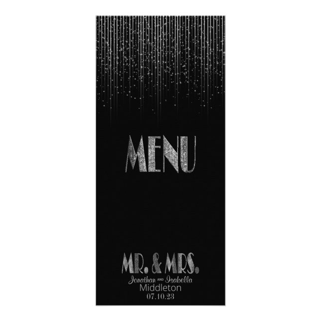 Silver Star Shower and Black - Menu (Front)