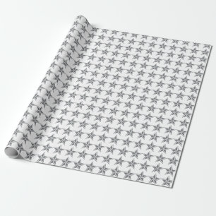 Silver Star Wrapping Paper