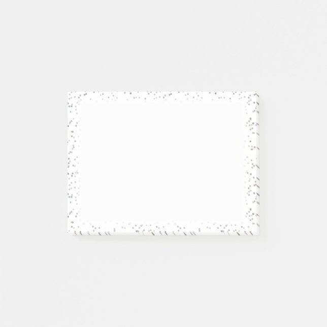 Silver Stardust Confetti Post-it Notes (Front)