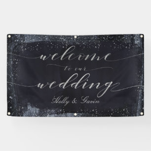 Silver Starry Night Wedding Banner