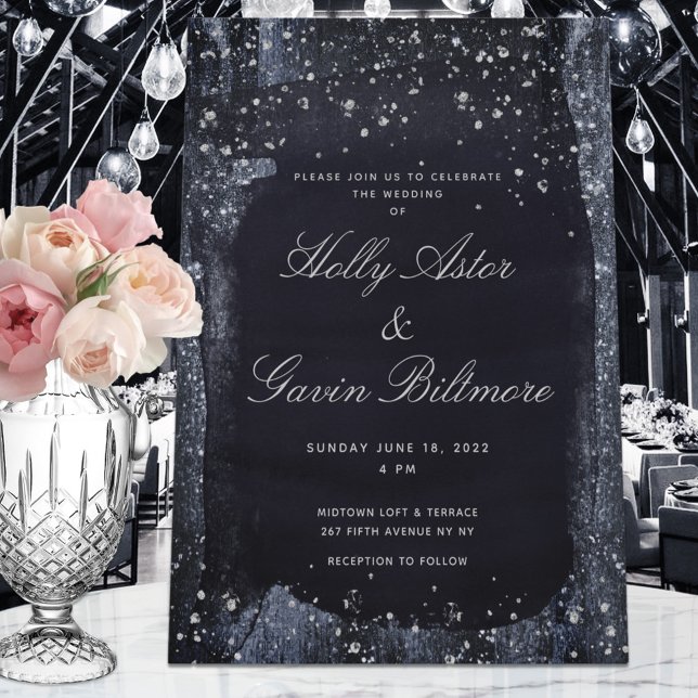 Silver Starry Night Wedding Invitation Suite (Creator Uploaded)