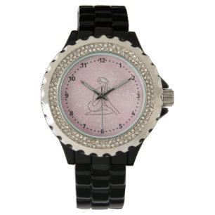 Silver Stars Aesthetic Glitter Pink Background Watch