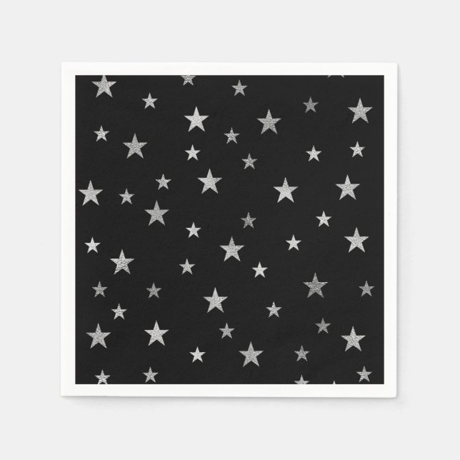 Silver Stars and black Napkin (Front)