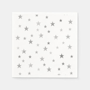 Silver Stars and white Napkin