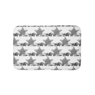 ***SILVER STARS*** BATH MAT