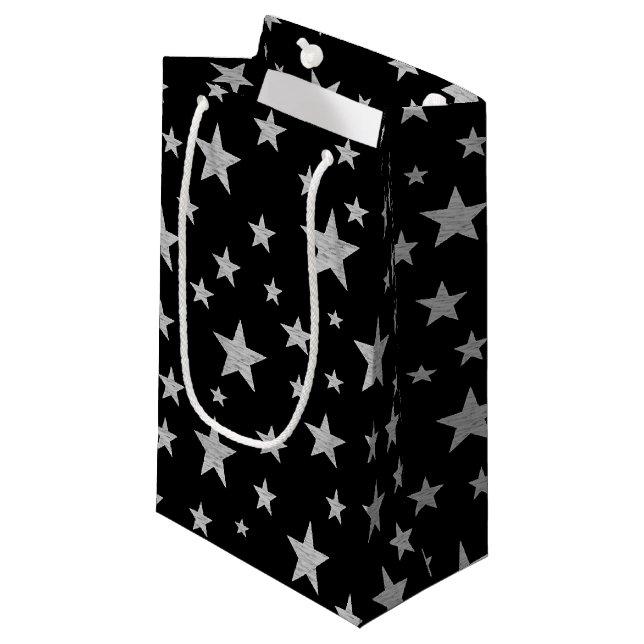 Silver Stars Gift Bag (Front Angled)