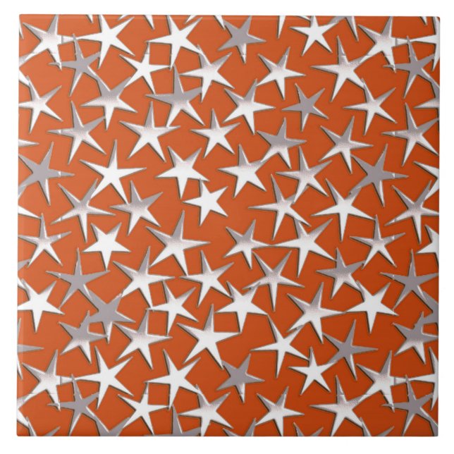 Silver stars on copper tile (Front)