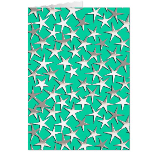 Silver stars on turquoise (Front)