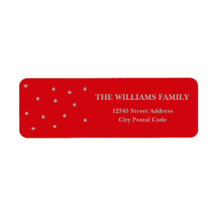 Silver stars return address label