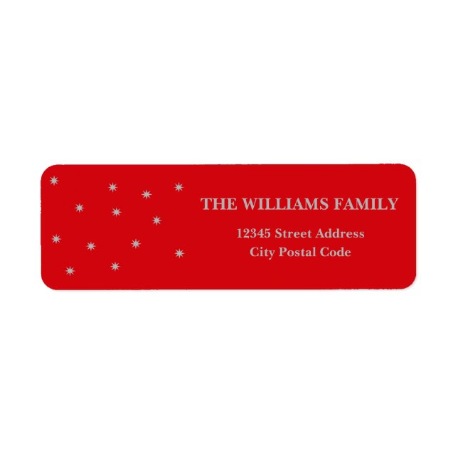Silver stars return address label (Front)