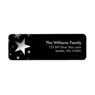 Silver Stars Return Address Label