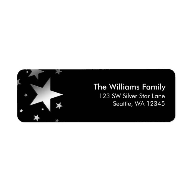 Silver Stars Return Address Return Address Label (Front)
