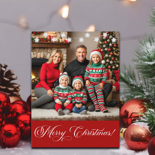 Silver Stars Special Christmas Family Photo Holiday Postcard