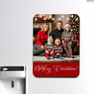 Silver Stars Special Christmas Family Photo Magnet