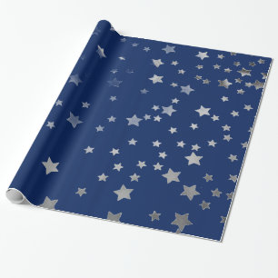 Silver Stars Wrapping Paper