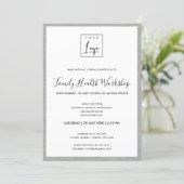 SILVER STEEL GREY YOUR LOGO WORKSHOP GALA EVENT INVITATION (Standing Front)