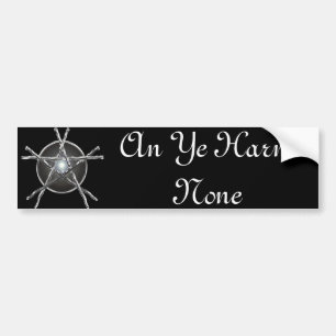 Silver Sticks Pentagram Bumper Sticker