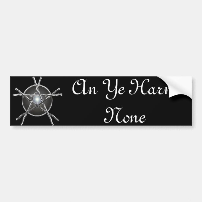 Silver Sticks Pentagram Bumper Sticker (Front)