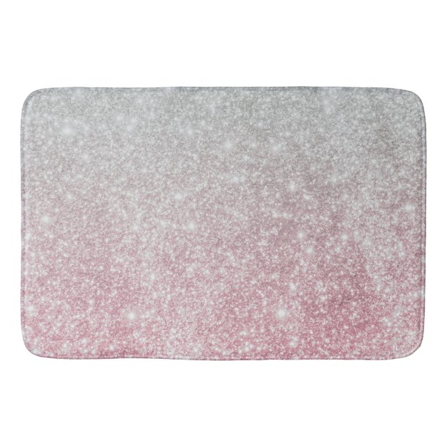 Silver Stone Gary Gold Marble Purple Glitter Bath Mat (Front)