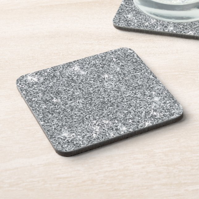 Silver Stone Gary Gold Marble Purple Glitter Coaster (Left Side)