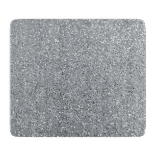 Silver Stone Gary Gold Marble Purple Glitter Cutting Board