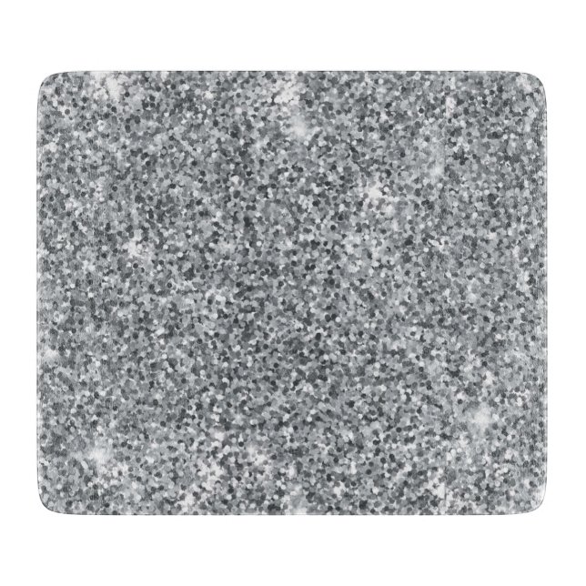 Silver Stone Gary Gold Marble Purple Glitter Cutting Board (Front)