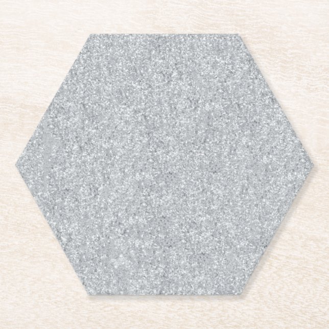 Silver Stone Gary Gold Marble Purple Glitter Paper Coaster (Front)