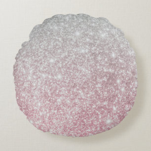 Silver Stone Gary Gold Marble Purple Glitter Round Cushion