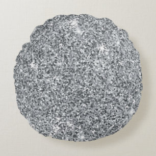 Silver Stone Gary Gold Marble Purple Glitter Round Cushion