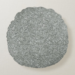 Silver Stone Gary Gold Marble Purple Glitter Round Cushion