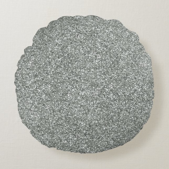 Silver Stone Gary Gold Marble Purple Glitter Round Cushion (Front)