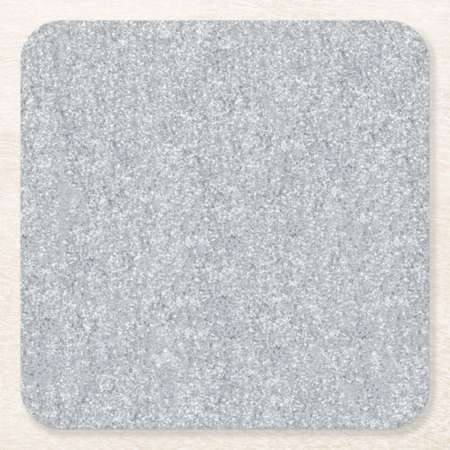 Silver Stone Gary Gold Marble Purple Glitter Square Paper Coaster (Front)